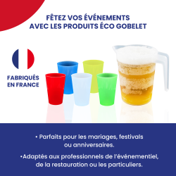 10 PICHETS 1L GRADUÉS REUTILISABLES Eco-gobelets