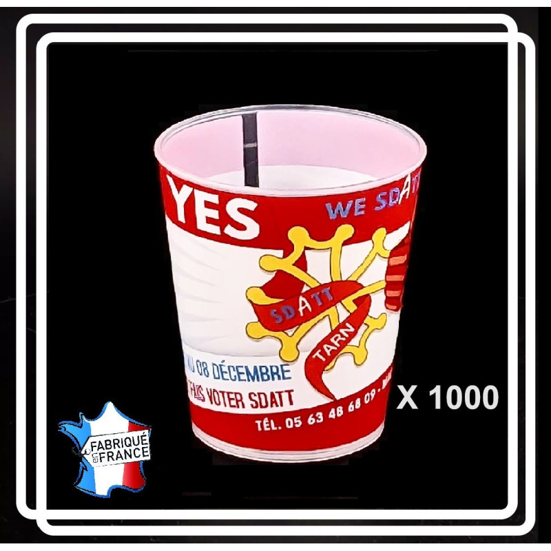 1000 GOBELETS 20 CL PERSONNALISABLES Eco-gobelets