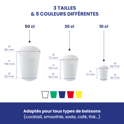 100 GOBELETS 25/33CL REUTILISABLES Eco-gobelets